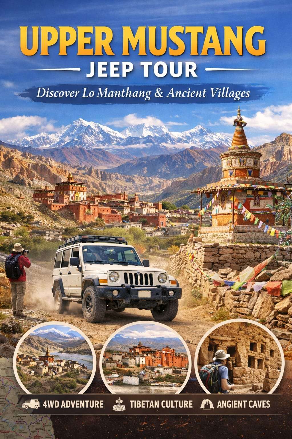 Upper Mustang Jeep Tour: Discover Lo Manthang and Ancient Villages